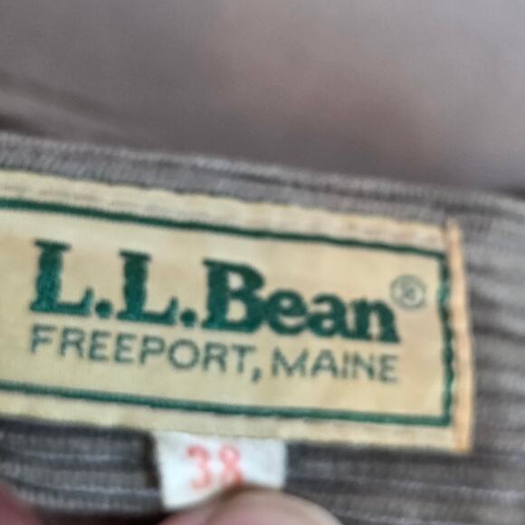 Vintage 1980s LL Bean Corduroy Pants Gray 38x30 Made in Hong Kong - Picture 3 of 13